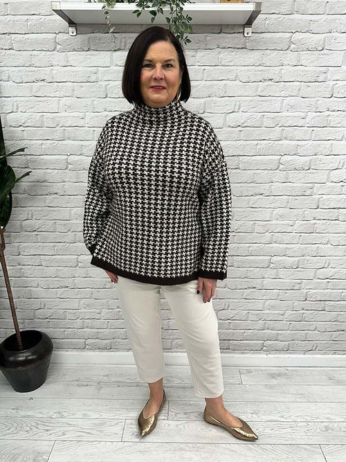 Vero Moda Como Checked Knit - Chocolate Torte