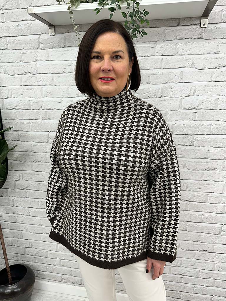 Vero Moda Como Checked Knit - Chocolate Torte