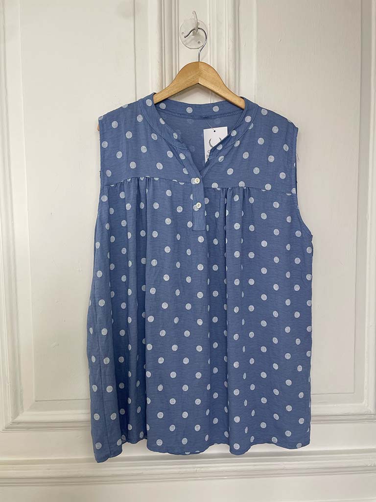 Dotty Tank Top - Denim