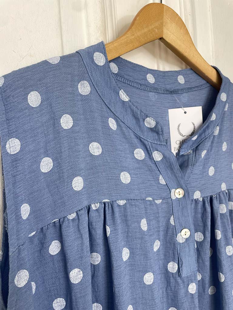 Dotty Tank Top - Denim