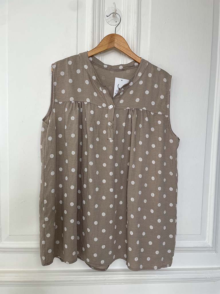 Dotty Tank Top - Mocha