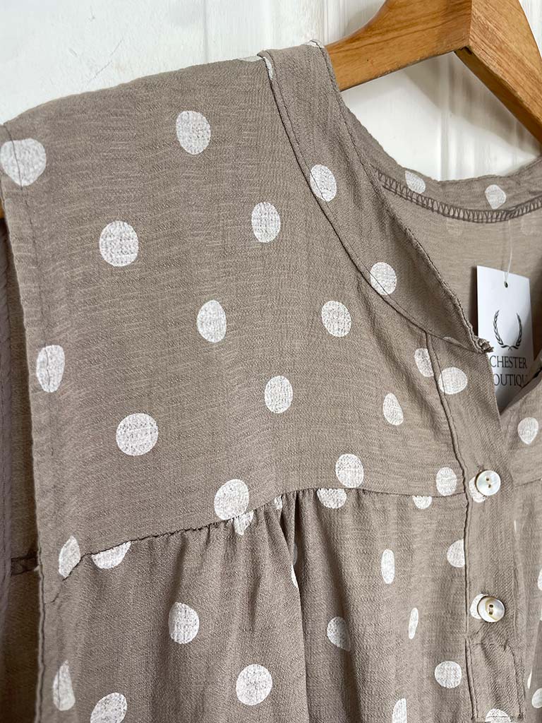 Dotty Tank Top - Mocha
