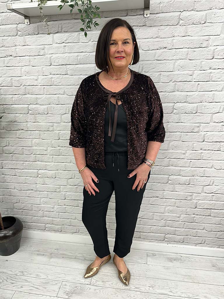 Soya Concept Jasleen Sequin Jacket - Dark Plum