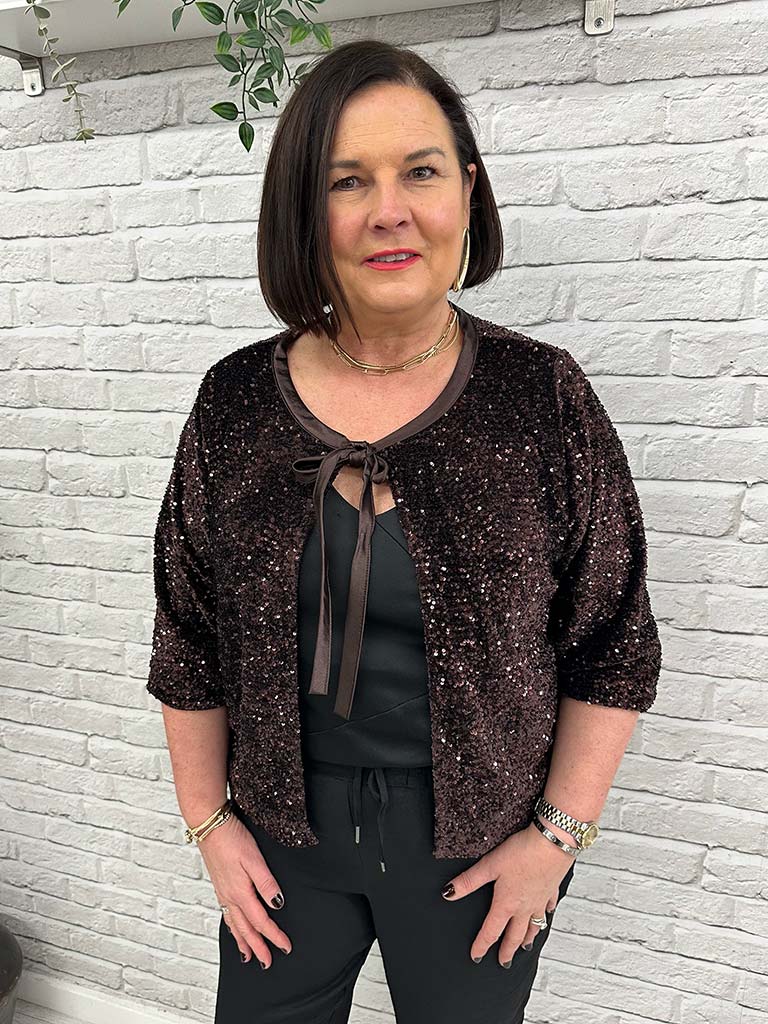 Soya Concept Jasleen Sequin Jacket - Dark Plum