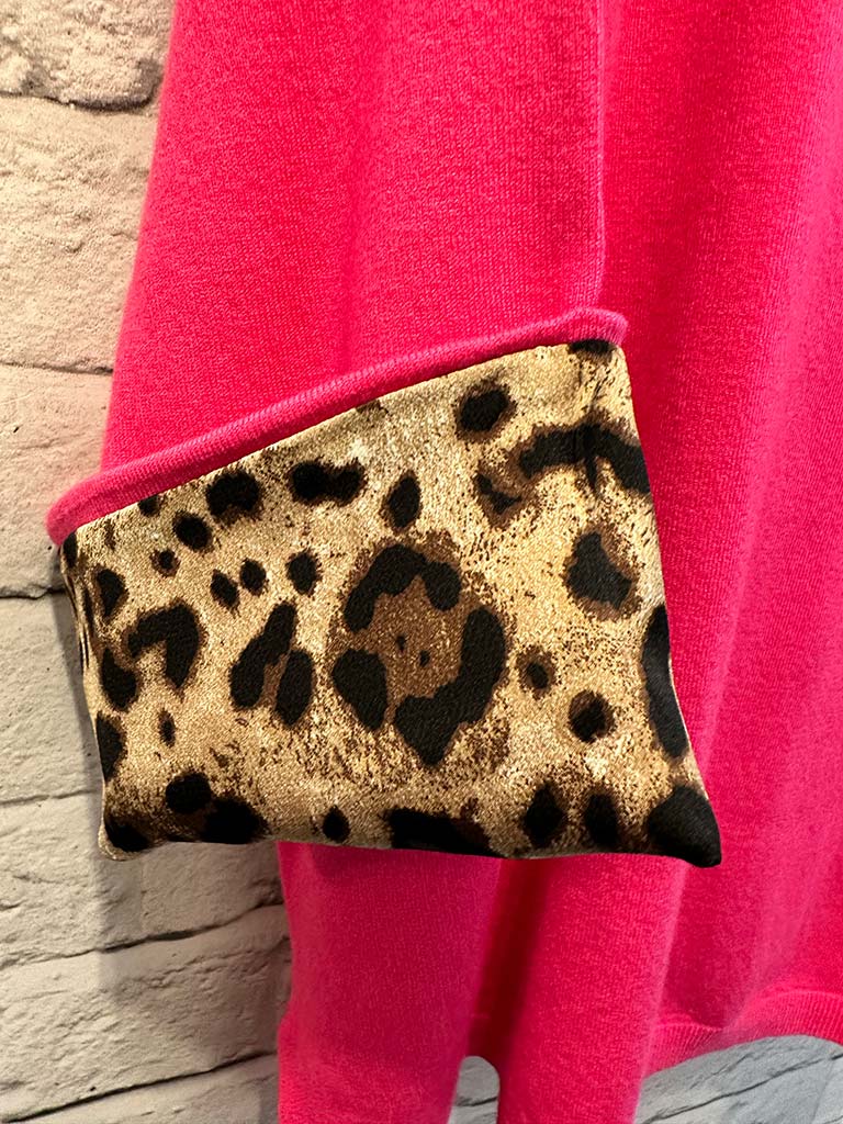Malissa J Leopard Turn Up Knit - Pink