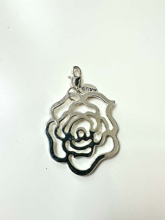 Envy Rose Necklace Charm - Silver