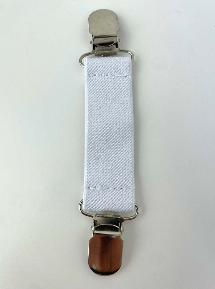 Elasticated Cinch Clip - White