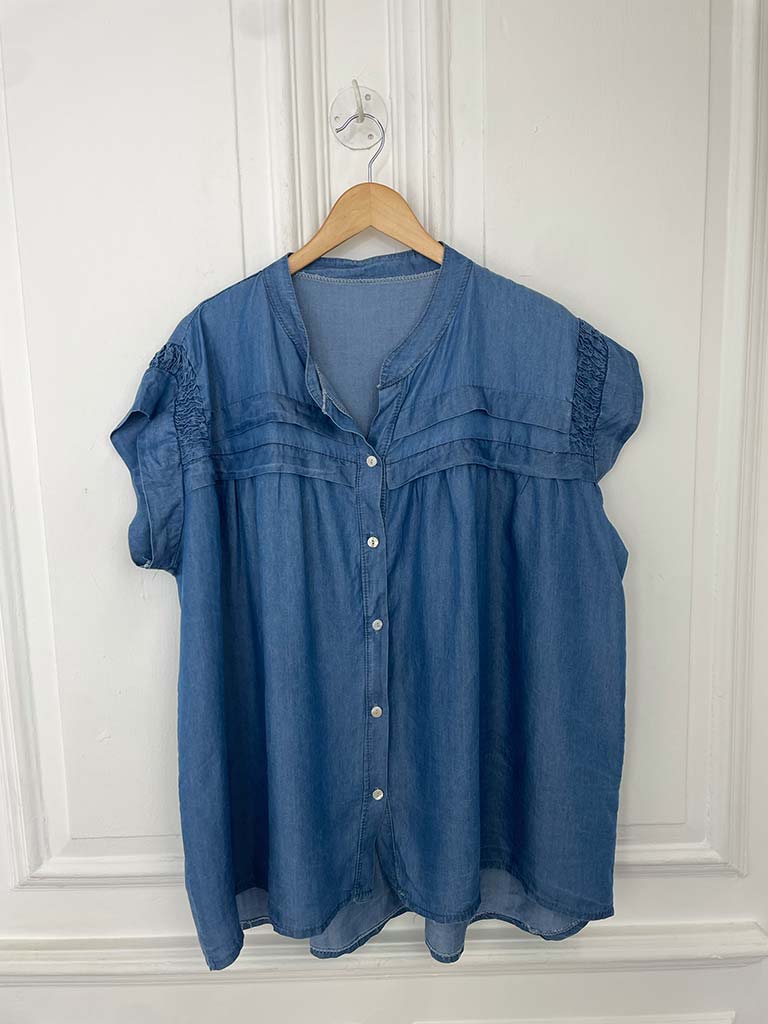 Chambray Smock Top - Mid Denim