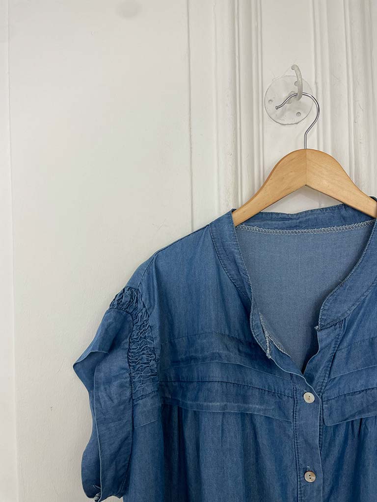 Chambray Smock Top - Mid Denim