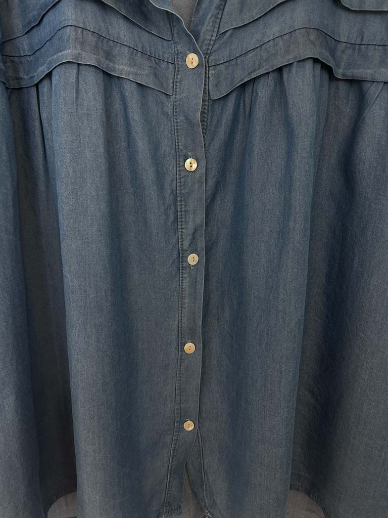 Chambray Smock Top - Mid Denim