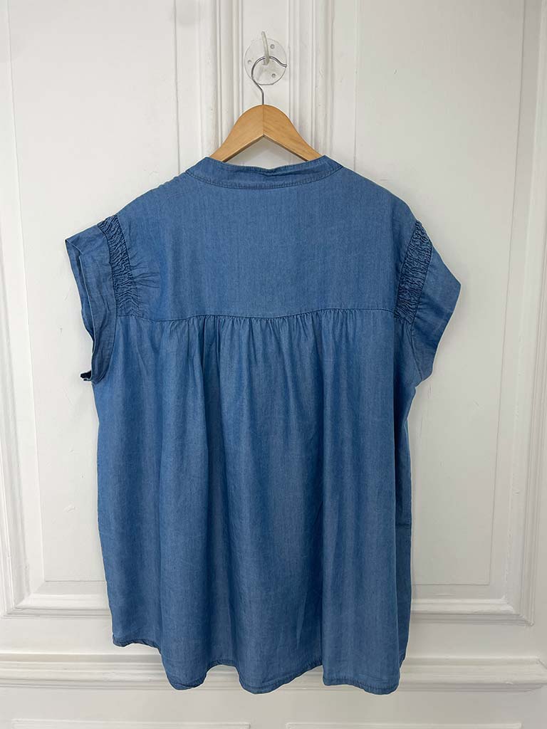 Chambray Smock Top - Mid Denim