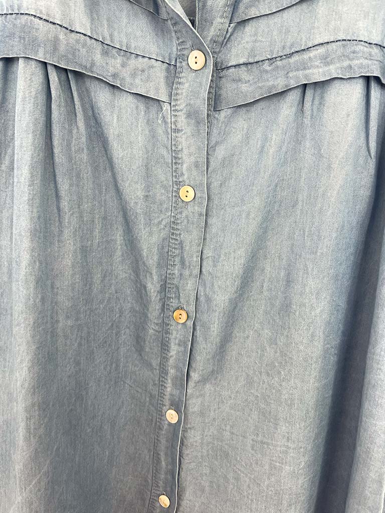 Chambray Smock Top - Pale Denim