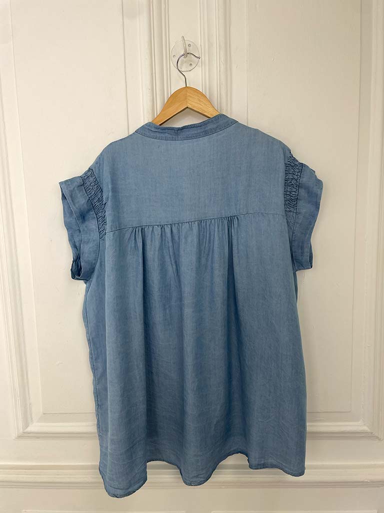 Chambray Smock Top - Pale Denim