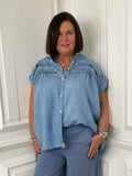 Chambray Smock Top - Pale Denim
