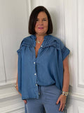 Chambray Smock Top - Mid Denim