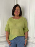 Exposed Edge Boxy Knit - Pear