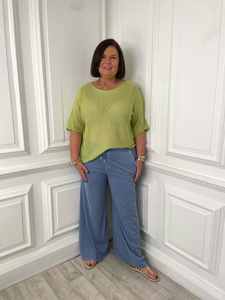 Exposed Edge Boxy Knit - Pear