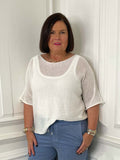 Exposed Edge Boxy Knit - White