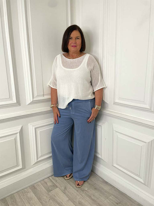 Exposed Edge Boxy Knit - White
