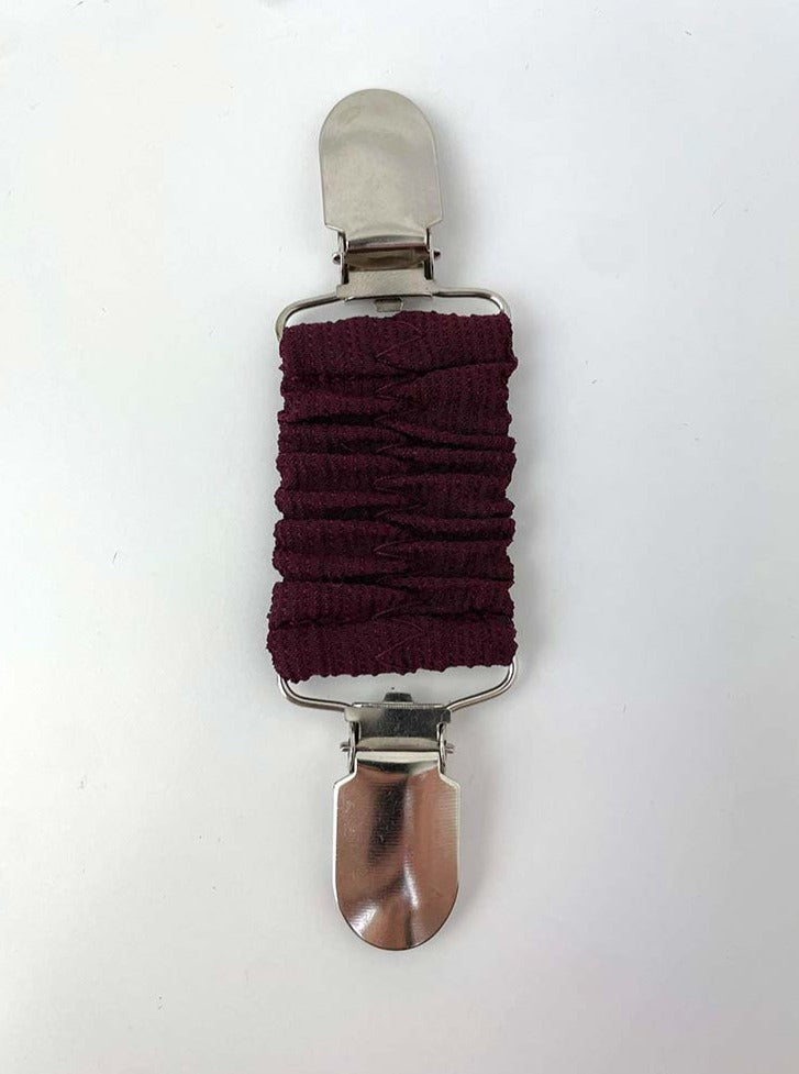 Elasticated Ruched Cinch Clip - Wine