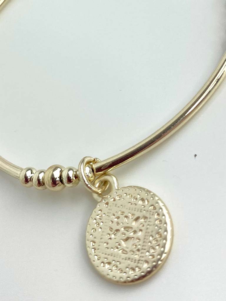 Envy Beaded Stacking Bracelet - Dusted Gold Coin