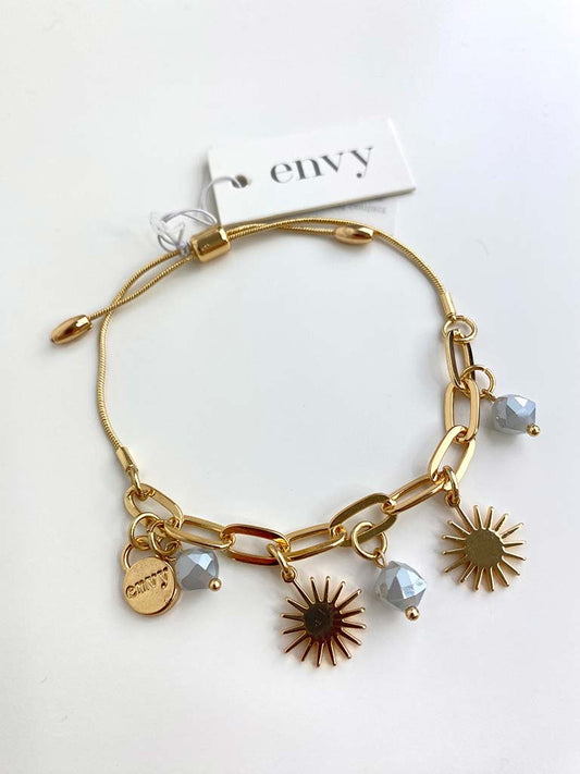 Envy Sun Charm Bracelet - Gold