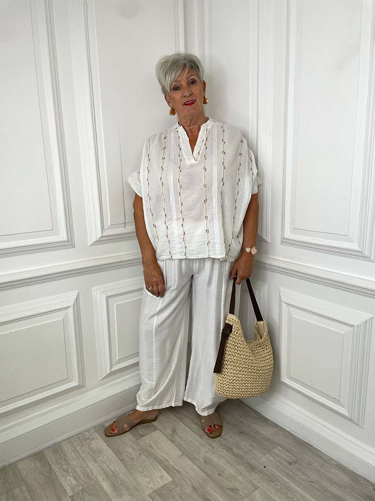 Multicolour Stitch Seam Top