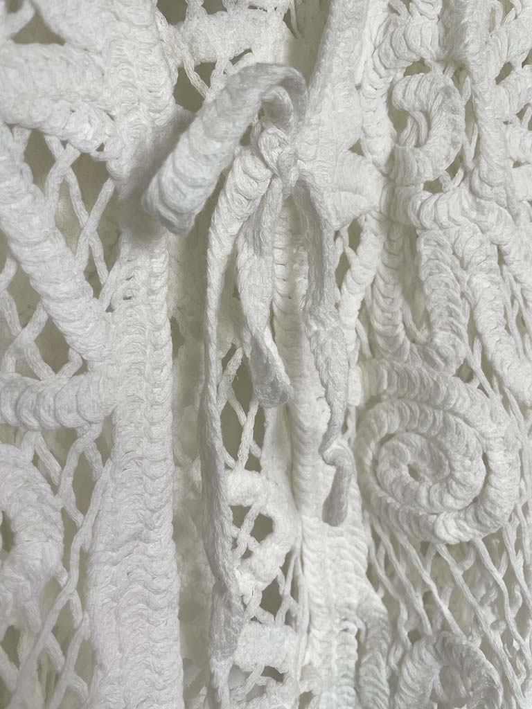 Chunky Cotton Crochet Jacket - White