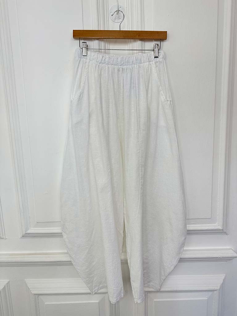 Linen Cocoon Trousers - White