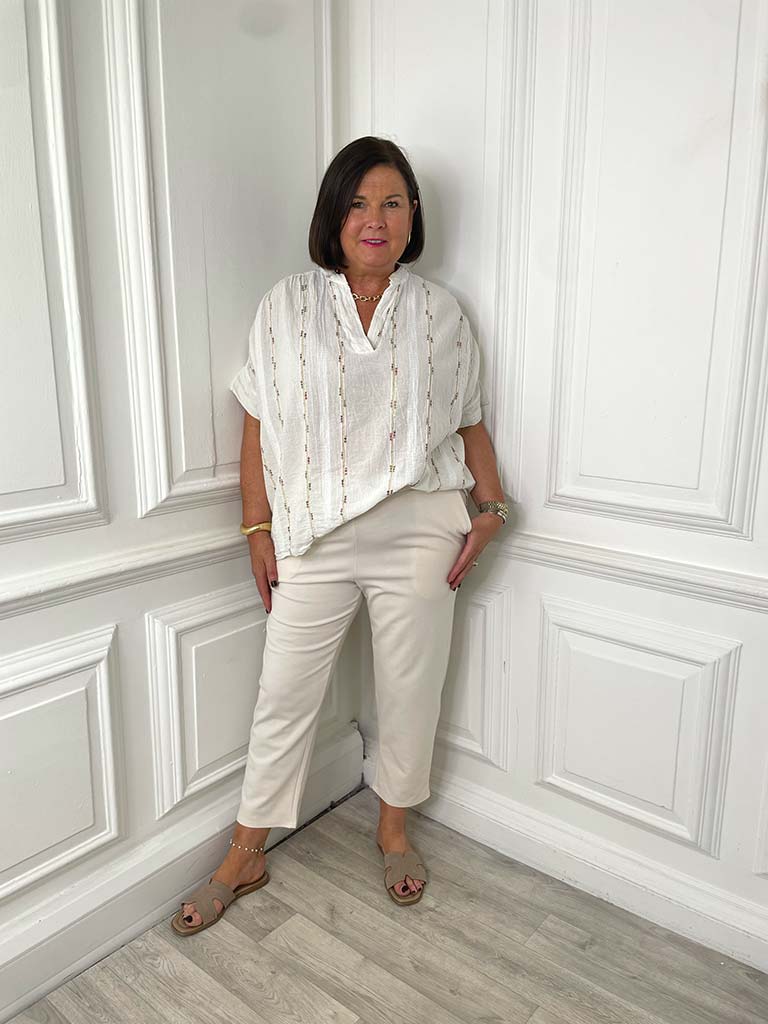 Multicolour Stitch Seam Top