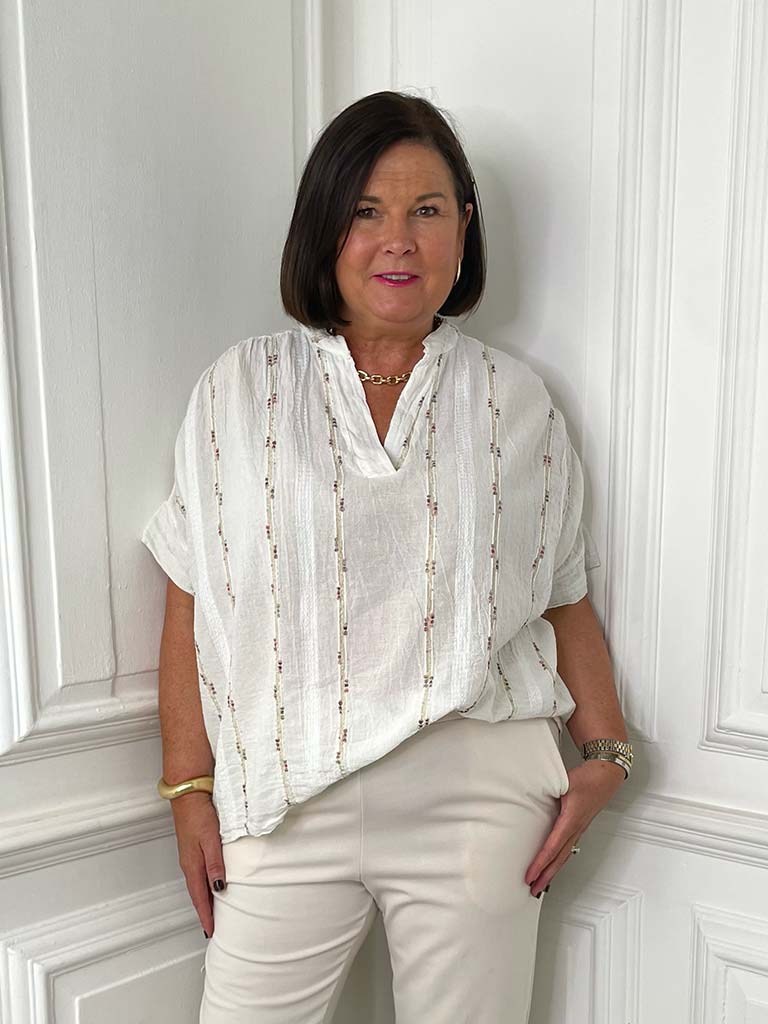 Multicolour Stitch Seam Top