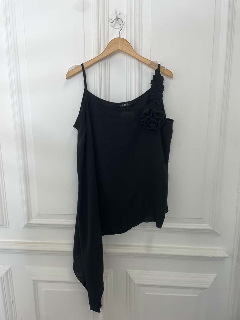 Sleeveless Flower Co-ord - Black