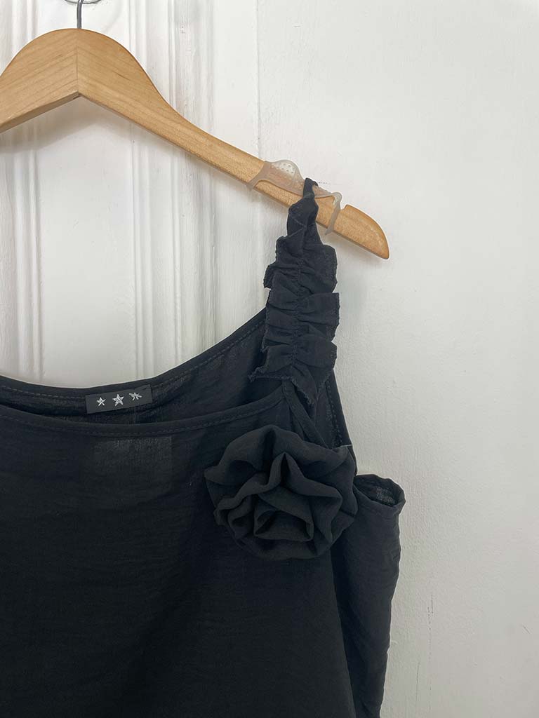 Asymmetric Flower Co-ord - Black