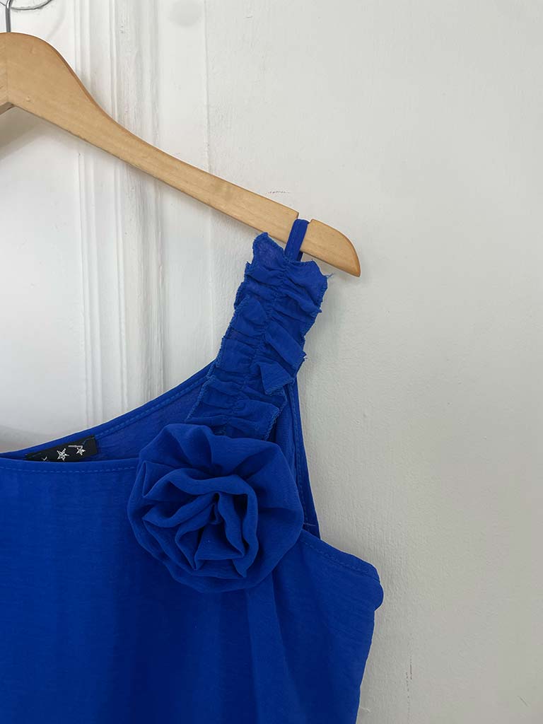 Asymmetric Flower Co-ord - Royal Blue