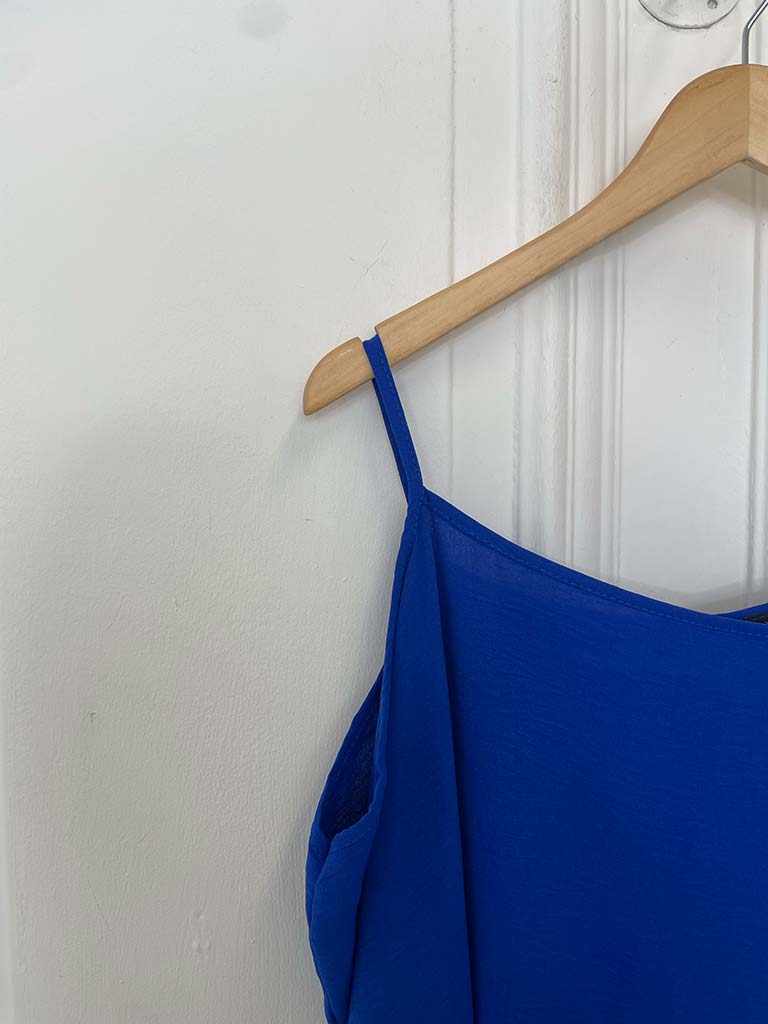 Sleeveless Flower Co-ord - Royal Blue