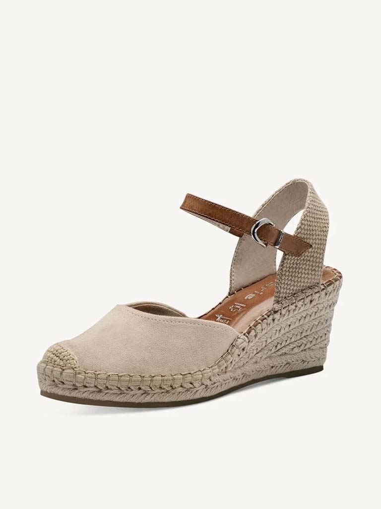 Tamaris Espadrille Wedges - Nude