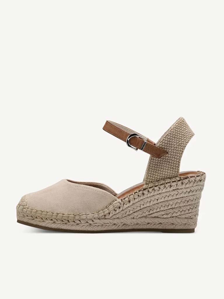 Tamaris Espadrille Wedges - Nude