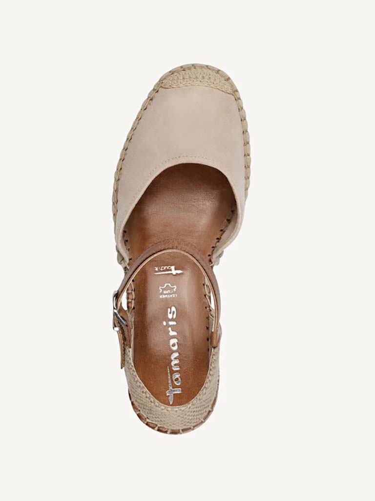Tamaris Espadrille Wedges - Nude