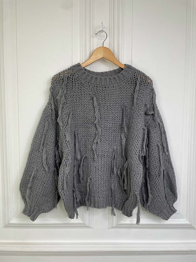 Chunky Tassel Knit - Steel