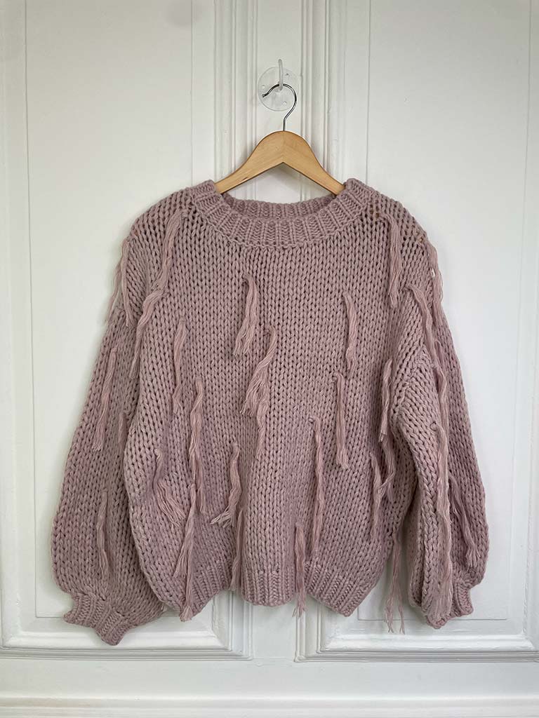 Chunky Tassel Knit - Rose