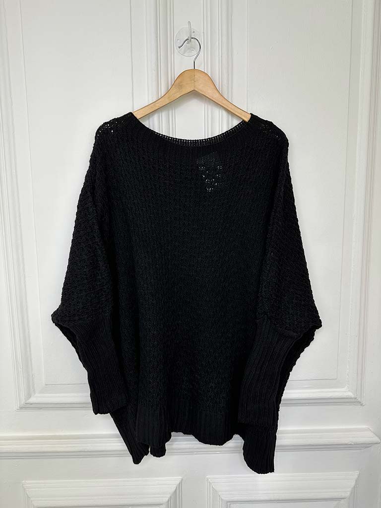 Oversized Fisherman Knit - Black