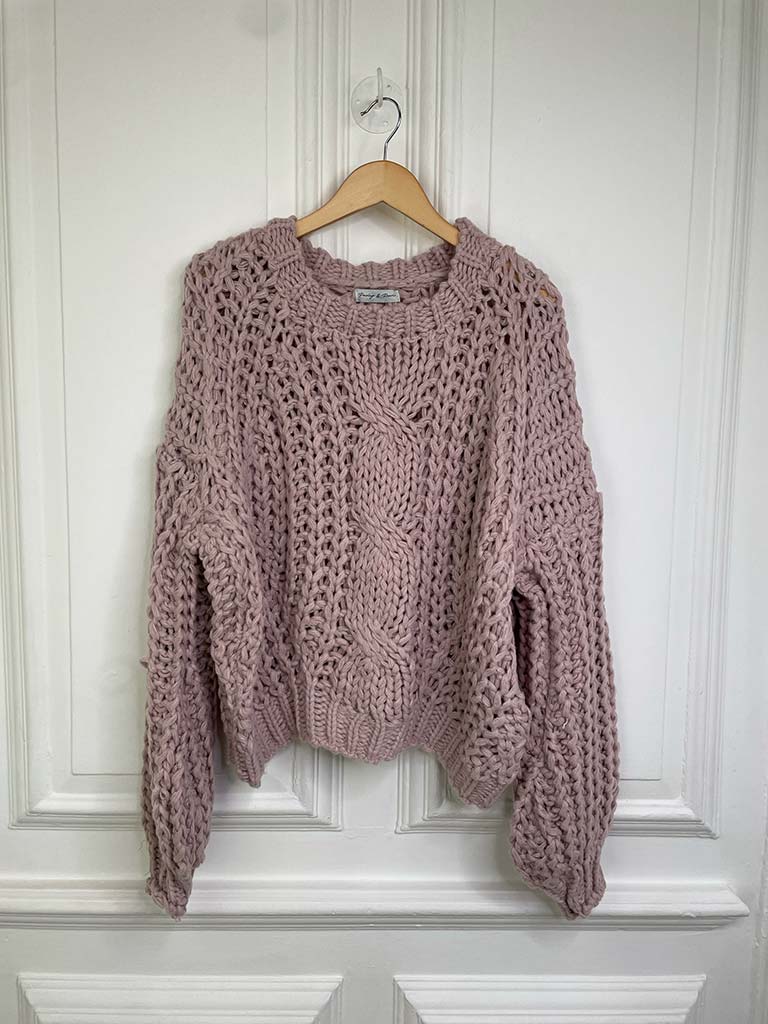 Chunky Cable Knit -Rose