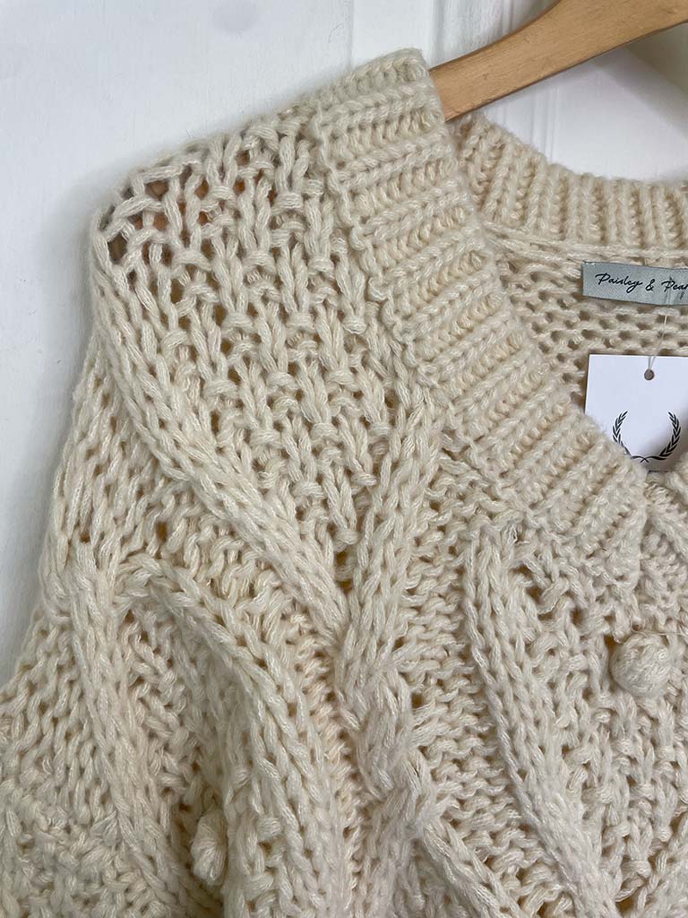 Chunky Cable Bobble Knit - Cream