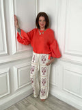 Lobster Stitched Palazzos