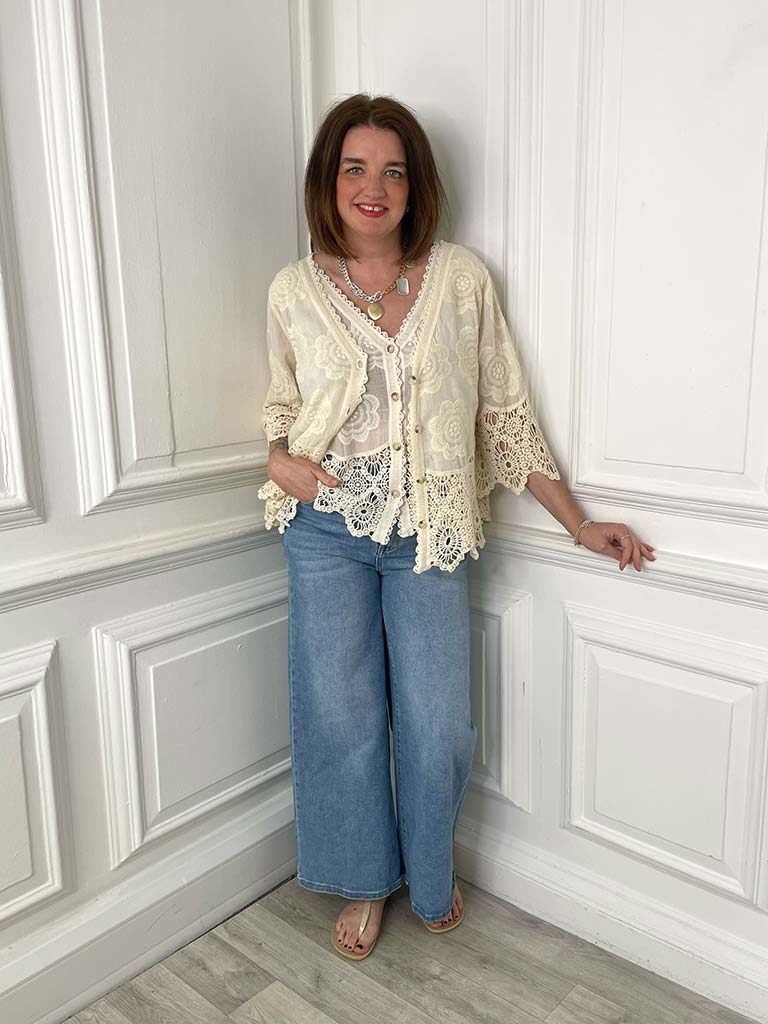 Vintage Crochet Jacket - Parchment