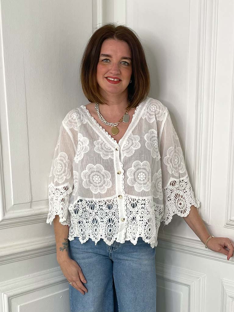 Vintage Crochet Jacket - White