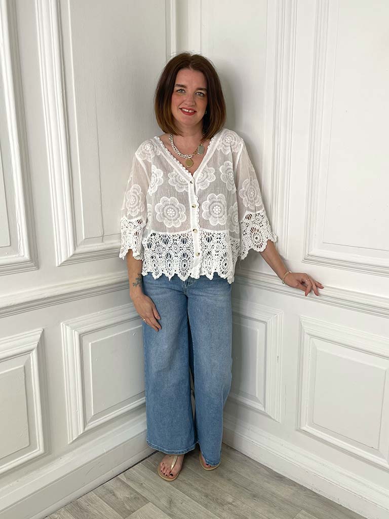 Vintage Crochet Jacket - White