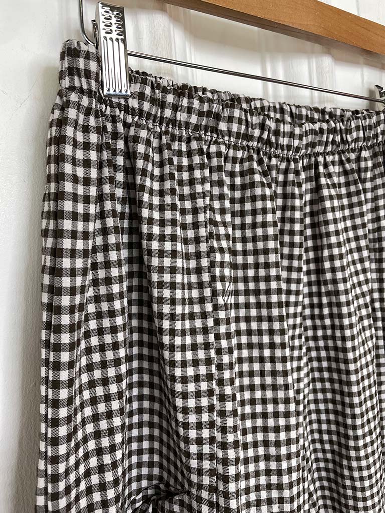 Cottage Check Cocoon Trousers - Chocolate