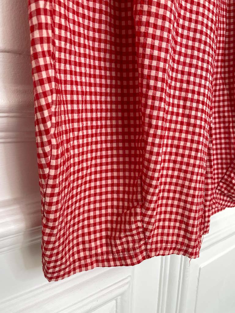 Cottage Check Cocoon Trousers - Cherry