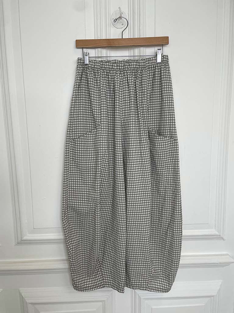 Cottage Check Cocoon Trousers - Latte